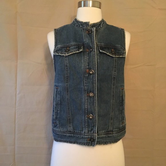 Free People Lace Up Denim Vest Sz XS - Picture 3 of 8